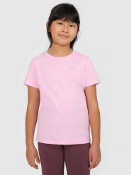 4F T-shirt regular gładki dziewczęcy - różowy 146 (10-11 lat). Czerwone t-shirty i topy dla dziewczynek 4f, bez wzorów, z bawełny, bez ramiączek. Za 29.99 zł.