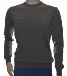 Sweter męski z bawełny elegancki bawełniany brązowy 100% bawełna 2XL XXL. Brązowe bluzy męskie Giovane Ricco, m, bez wzorów, z bawełny, bez kaptura. Za 99.00 zł.