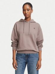 Calvin Klein Jeans Bluza Monogram LV047G258G Beżowy ciemny Regular Fit. Brązowe bluzy damskie Calvin Klein Jeans, l, bez wzorów, z bawełny, bez kaptura. Za 409.99 zł.