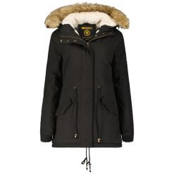 Damska turystyczna parka GEOGRAPHICAL NORWAY AMPURIA LADY 056 BS3. Czarne parki damskie Geographical Norway, s, z aplikacjami, z materiału, klasyczne, z kapturem. Za 249.00 zł.