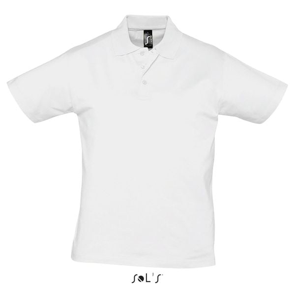 Polo Sol's Prescott. Białe koszulki polo męskie SOL'S, m, bez wzorów, bez ramiączek. Za 106.50 zł.