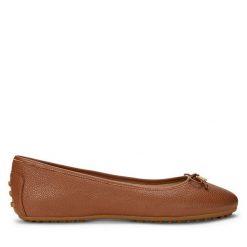 Baleriny LAUREN RALPH LAUREN. Brązowe baleriny damskie Lauren Ralph Lauren, bez wzorów, bez obcasa. Za 339.99 zł.
