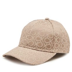 Czapka z daszkiem Calvin Klein. Brązowe czapki i kapelusze damskie Calvin Klein, bez wzorów. Za 176.99 zł.