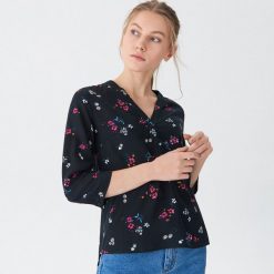 Bluzka o koszulowym kroju - Granatowy. Bluzki damskie marki House. Za 59.99 zł.