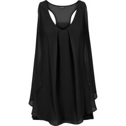 Top z falbaną bonprix czarny. Czarne topy damskie bonprix, z dżerseju. Za 74.99 zł.