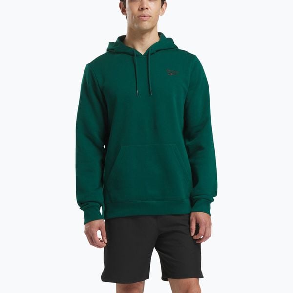 Bluza męska Reebok Identity Small Logo Fleece. Zielone bluzy męskie Reebok, m, bez wzorów, z bawełny, z kapturem. Za 169.99 zł.