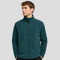 POLAR MĘSKI 4F BLUZA POLAROWA CIEPŁA SPORTOWA TFLEM052 KOLOR ZIELONY. Zielone bluzy męskie 4f, l, bez wzorów, z materiału, bez kaptura. Za 172.99 zł.