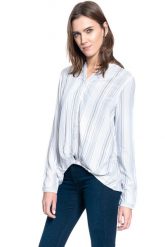 DAMSKA KOSZULA MUSTANG EMMA STRIPE BLOUSE 1009458 11683. Bluzki damskie Mustang, s, bez wzorów, bez kołnierzyka, bez ramiączek. W wyprzedaży za 49.99 zł.