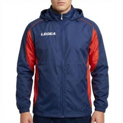 Kurtka przeciwdeszczowa Storm dla mężczyzn do biegania niebiesko-czerwona. Czerwone kurtki męskie Legea, m, bez wzorów, do biegania. Za 60.00 zł.