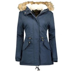 Damska turystyczna parka GEOGRAPHICAL NORWAY AMPURIA LADY 056 BS3. Niebieskie parki damskie Geographical Norway, xl, z aplikacjami, z materiału, eleganckie, z kapturem. Za 249.00 zł.