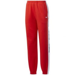 Spodnie dresowe damskie Reebok Te Linear Logo Fl P. Czerwone spodnie dresowe damskie Reebok, m, bez wzorów, z dresówki. Za 147.28 zł.