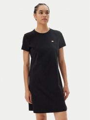 EA7 Emporio Armani Sukienka codzienna 7W000084 AF12484 UC001 Czarny Regular Fit. Czarne sukienki damskie EA7 Emporio Armani, na co dzień, l, bez wzorów, z bawełny, bez kołnierzyka, bez ramiączek, proste. Za 239.99 zł.