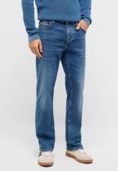 Męskie Spodnie Jeansowe Mustang Style Michigan Straight Denim Blue 1017443 5000 803. Niebieskie spodnie materiałowe męskie Mustang, l, bez wzorów, z denimu. Za 239.99 zł.