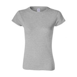 Damska Koszulka Softstyle O Średniej Grubości. Szare t-shirty damskie Gildan, xl, bez wzorów, sportowe, bez kołnierzyka. Za 44.99 zł.