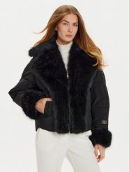 Marciano Guess Kożuch 4BGL1 57188A Czarny Regular Fit. Czarne płaszcze damskie Marciano Guess, z aplikacjami, z syntetyku, bez kaptura. Za 1,379.00 zł.