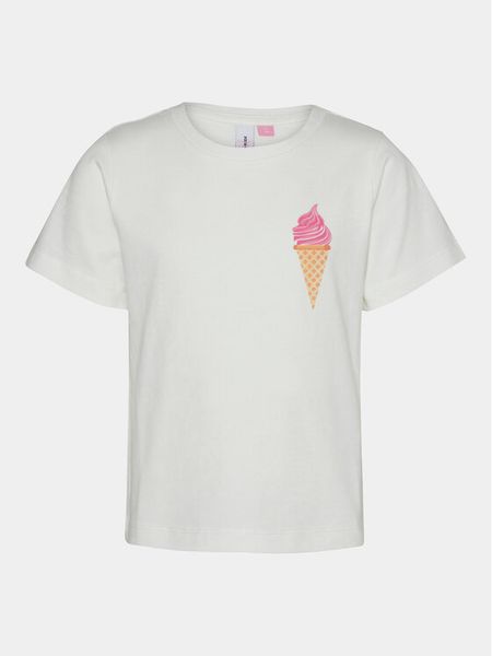 Vero Moda Girl T-Shirt 10292896 Biały Regular Fit. Białe t-shirty i topy dla dziewczynek Vero Moda Girl, bez wzorów, z bawełny, bez ramiączek. Za 39.99 zł.