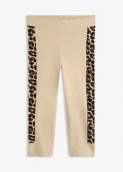 Legginsy rybaczki w panterkę. Brązowe legginsy damskie bonprix, bez wzorów. Za 27.99 zł.