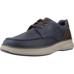 Buty CLARKS MULLAN MOC Niebieski. Niebieskie trekkingi męskie Clarks, trekkingowe. Za 573.85 zł.
