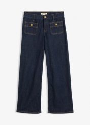 Jeansy z szerokimi nogawkami. Niebieskie jeansy damskie bonprix. Za 149.99 zł.
