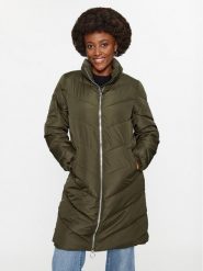 JDY Płaszcz zimowy 15305658 Zielony Regular Fit. Zielone płaszcze damskie JDY, na zimę, s, bez wzorów, z syntetyku, bez kaptura. Za 169.99 zł.