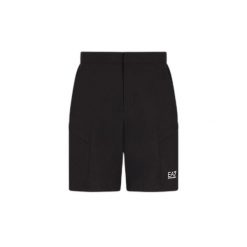 Szorty EA7 Emporio Armani. Czarne krótkie spodenki sportowe męskie EMPORIO ARMANI CONNECTED, m, bez wzorów. Za 339.50 zł.