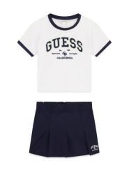 Guess Komplet t-shirt i spódniczka J6GG00 K6YW0 Granatowy Regular Fit. Niebieskie spódniczki dla dziewczynek Guess, z aplikacjami, z bawełny. Za 214.99 zł.
