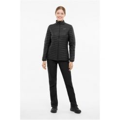 Kurtka zimowa puchowa damska Walzen Lady - lekka, ciepła, wodoodporna. Czarne kurtki damskie Viking, na zimę, s, bez wzorów, z poliamidu, bez kaptura. Za 499.90 zł.