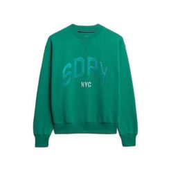 Damska bluza z okrągłym dekoltem Superdry Varsity. Zielone bluzy damskie Superdry., bez wzorów, bez kaptura. Za 327.70 zł.