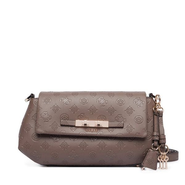 Torebka Guess. Brązowe listonoszki damskie Guess, z aplikacjami, bez dodatków. Za 584.99 zł.