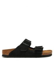 Birkenstock Klapki Arizona 1027164 Czarny. Czarne klapki damskie Birkenstock, bez wzorów, ze skóry, bez obcasa. Za 539.99 zł.