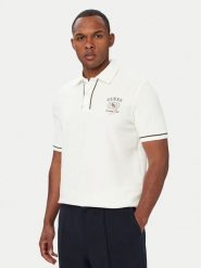 Guess Polo M6YP17 K4398 Kremowy Regular Fit. Białe koszulki polo męskie Guess, m, z aplikacjami, z bawełny, bez ramiączek. Za 278.99 zł.