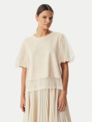 Rinascimento Bluzka CFC0128215003 Beżowy Regular Fit. Brązowe bluzki damskie Rinascimento, l, bez wzorów, z syntetyku, bez kołnierzyka, bez ramiączek. Za 359.99 zł.