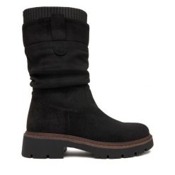 Botki Clara Barson. Czarne botki damskie Clara Barson, bez obcasa, na płaskiej podeszwie, bez zapięcia. Za 179.99 zł.