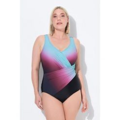 Damski Strój kąpielowy cieniowanie miękkie miseczki drapowanie. Czarne kostiumy jednoczęściowe damskie Ulla Popken, plus size, bez wzorów, z elastanu, sportowe, plus size, do pływania. Za 294.99 zł.