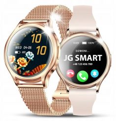 Smartwatch JG Smart Smartwatch Damski - Polskie Menu | Rozmowy Wiadomości Ciśnienie | 2 paski. Paski damskie JG Smart, bez wzorów. Za 665.64 zł.