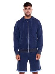 Męskie bluzy z kapturem w kolorze indygo denim. Niebieskie bluzy męskie LEONE 1947 APPAREL, m, bez wzorów, z denimu, z kapturem. Za 126.26 zł.