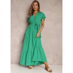 Zielona Sukienka Metia. Zielone sukienki damskie Renee, s, bez wzorów, z materiału, bez kołnierzyka, bez ramiączek, maxi. Za 54.99 zł.