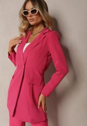 Ciemnoróżowa Marynarka Taliowana Dwurzędowa Swal. Czerwone żakiety damskie Renee, m, bez wzorów, eleganckie. Za 139.99 zł.