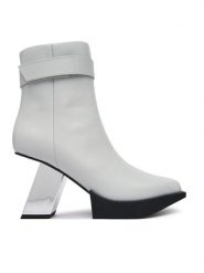 United Nude Botki Construct Bootie HI 1102491816 Biały. Białe botki damskie United Nude, ze skóry, bez obcasa, na słupku, bez zapięcia. Za 1,849.00 zł.