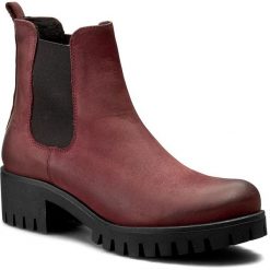 Sztyblety KARINO - 1426/166-F Bordo. Czerwone botki damskie Karino, z nubiku, bez obcasa, na obcasie. W wyprzedaży za 229.00 zł.