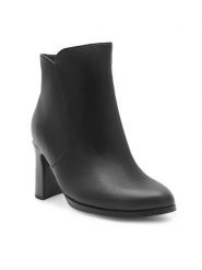 Lasocki Botki WYL3162-1Z Czarny. Czarne botki damskie Lasocki, ze skóry, bez obcasa, na słupku, bez zapięcia. Za 299.99 zł.
