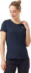 Koszulka z krótkim rękawem trekkingowa damska Odlo T-shirt F-DRY. Niebieskie koszulki sportowe damskie Odlo, l, bez wzorów, z dzianiny, bez kołnierzyka, bez ramiączek, outdoorowe. Za 259.35 zł.