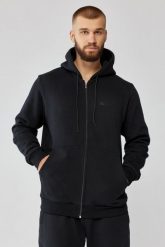 Męska bluza dresowa z kapturem Rough Radical Track Hoodie Zip. Czarne bluzy męskie ROUGH RADICAL, m, bez wzorów, z bawełny, z kapturem, na fitness i siłownię. Za 189.99 zł.