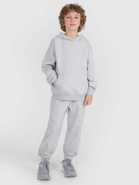 4F Spodnie dresowe joggery chłopięce - szare 158 (12-13 lat). Szare spodnie sportowe dla chłopców 4f, bez wzorów, z bawełny, sportowe. Za 69.99 zł.