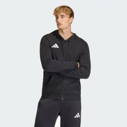 Bluza z kapturem i suwakiem na całej długości Entrada26. Białe bluzy męskie Adidas, l, z aplikacjami, z bawełny, z kapturem. Za 219.00 zł.