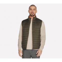 Kamizelka Męska Skechers. Zielone kurtki męskie Skechers, m, bez wzorów, z puchu, bez kaptura. Za 241.99 zł.