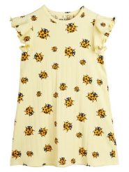 MINI RODINI Sukienka codzienna 2525010223 Żółty Regular Fit. Żółte sukienki dla dziewczynek Mini Rodini, bez wzorów, z bawełny, bez ramiączek. Za 139.99 zł.