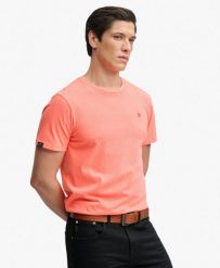 Superdry Classic Essential Neon T-Shirt z bawełny organicznej — krój relaxed. Brązowe t-shirty męskie Superdry., na lato, l, bez wzorów, z bawełny, bez kołnierzyka. Za 142.45 zł.
