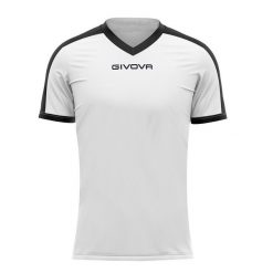 Koszulka piłkarska dla dorosłych Givova Revolution Interlock. Białe koszulki sportowe męskie Givova, xl, bez wzorów, bez kołnierzyka, bez ramiączek, do piłki nożnej. Za 64.35 zł.