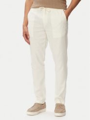 Tommy Hilfiger Chinosy Harlem MW0MW42336 Kremowy Regular Fit. Białe eleganckie spodnie męskie Tommy Hilfiger, m, bez wzorów, ze lnu. Za 529.99 zł.